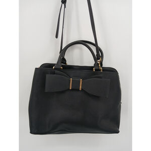 Betsey Johnson Black Bow Satchel Tote Bag Purse